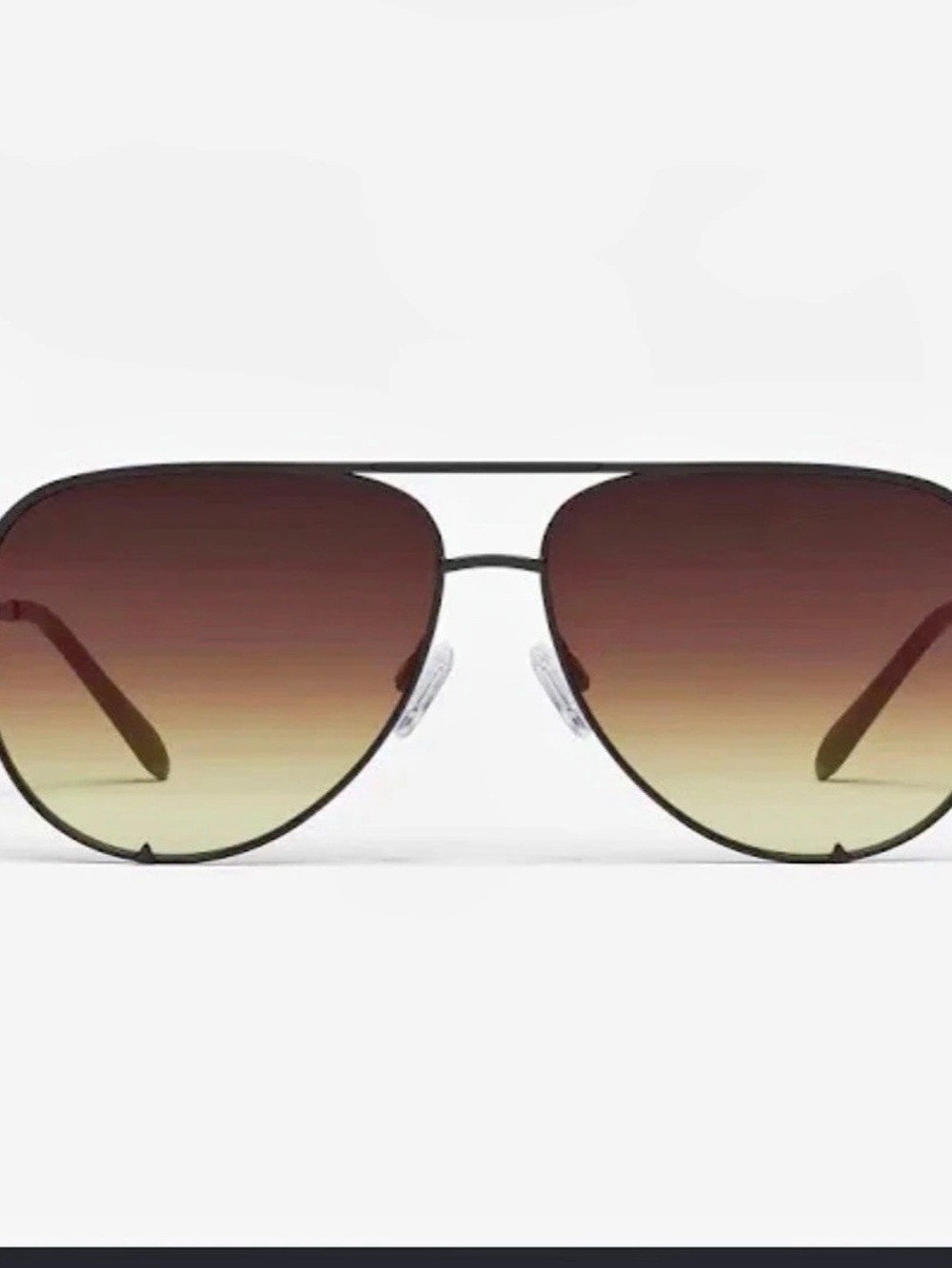 Quay Aviator Sunglasses in Brown & Black Like New